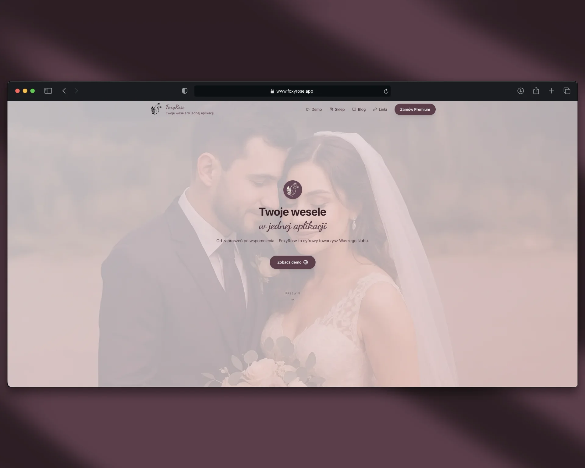 FoxyRose landing page